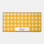 Geel wit Gingham Pattern Bureaumat (Voorkant)