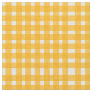 Geel wit Gingham Pattern Stof