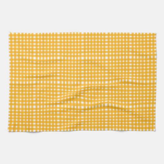Geel wit Gingham Pattern Theedoek (Horizontaal)