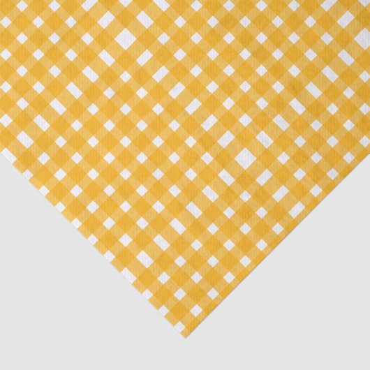 Geel wit Gingham Pattern Tissuepapier (Detail)