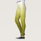 Geel Wit Gradiënt Geometrisch Netwerkpatroon Leggings (Links)