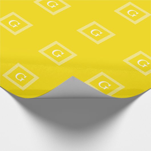 Geel wit Grieks Zeer belangrijk Lijst #1 Initiaal  Cadeaupapier (Hoek)