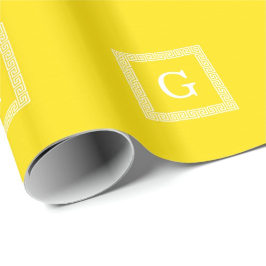 Geel wit Grieks Zeer belangrijk Lijst #1 Initiaal  Cadeaupapier (Rol Hoek)