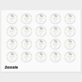 Geel, wit grijs Baby shower Ronde Sticker (Vel)