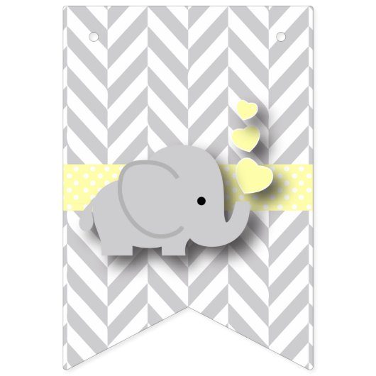 Geel, wit grijs Baby shower Vlaggetjes (Tweede vlag)