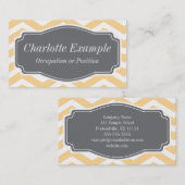 Geel wit grijs Chevron Personal Visitekaartje (Voorkant / Achterkant)