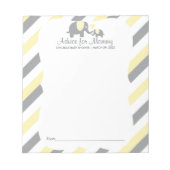 Geel, wit grijs stripe olifant - advies notitieblok (Voorkant)