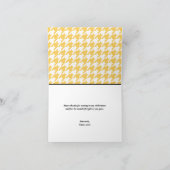 Geel & Wit Houndstooth aangepaste Dank u kaart (Binnen)