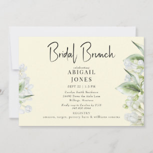 Geel Wit Hydrangeas Bruids Brunch Kaart