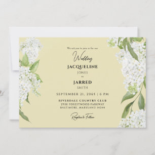 Geel wit Hydrangeas bruiloft Kaart