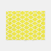 Geel wit Marokkaans Quatrefoliepatroon #4 Fleece Deken (Voorkant (Horizontaal))
