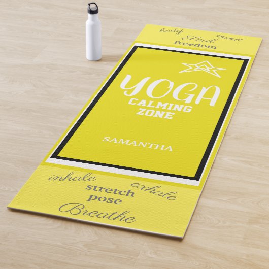Geel Wit Naam Yogamat (In situ)