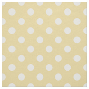 Geel wit polka dots patroon stof