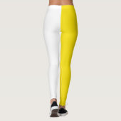 Geel Wit Twee Tone Split Half Design Leggings (Achterkant)