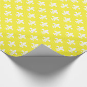 Geel wit ventilator de Lis Pattern Cadeaupapier (Hoek)