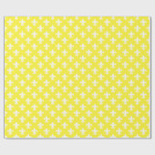 Geel wit ventilator de Lis Pattern Cadeaupapier (Vlak)