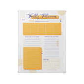 Geel-Wit Wekly Planner Notitieblok (Gedraaid)