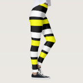 Geel Wit & Zwart Horizontaal-Gestreepte Leggings (Rechts)