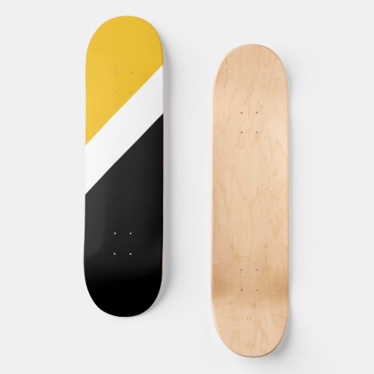 Geel Wit Zwart Kleur Block Style Design Skateboard (Voorkant)