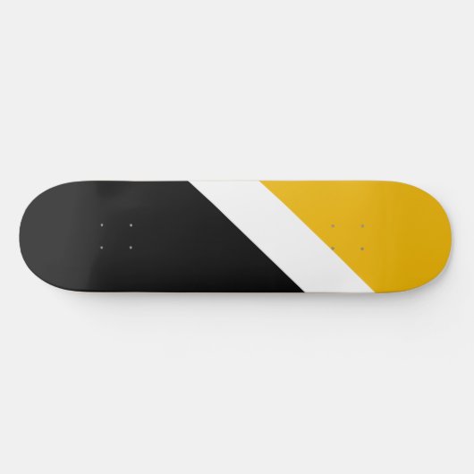 Geel Wit Zwart Kleur Block Style Design Skateboard (Horizontaal)