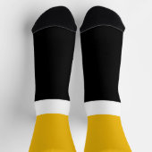 Geel Wit Zwart Kleur Block Style Design Sokken (Top)