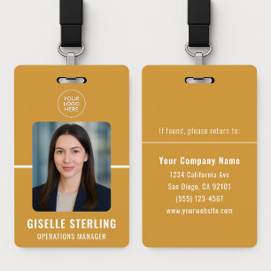 Geel Witte Gepersonaliseerde ID-kaart voor Werknem Badge