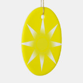 Geel-witte Magic Sun-product Keramisch Ornament (Rechts)