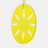 Geel-witte Magic Sun-product Keramisch Ornament (Links)