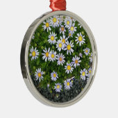 Geel-witte margarita bloemen met grijze keien metalen ornament (Rechts)