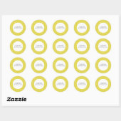Geel Witte Stippen Envelope Adres Sticker (Vel)