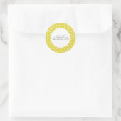 Geel Witte Stippen Envelope Adres Sticker (Tas)
