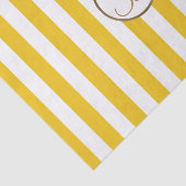 Geel Witte Strepen Monogram Letter Initiaal Tissuepapier (Detail)