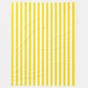 Geel Witte Striped Moderne Decoratieve Sjabloon Fleece Deken