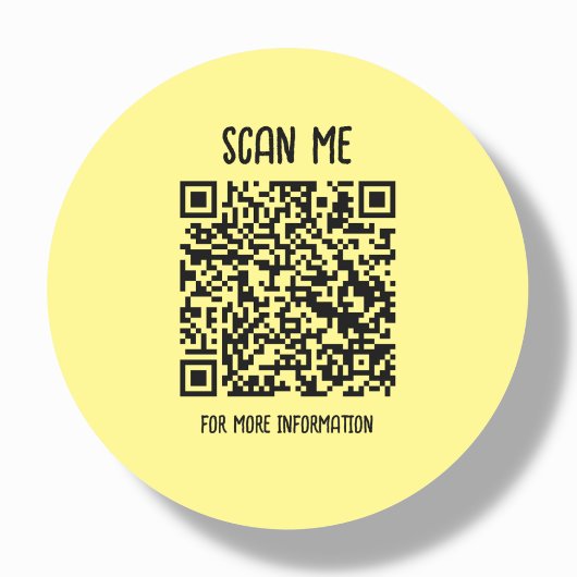 Geel | Zakelijke QR-code scanbaar Ronde Sticker