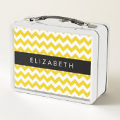 Geel zigzag, Geel Chevron, Jouw naam (Achterkant)