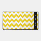 Geel zigzag, Geel Chevron, Jouw naam Bureaumat (Voorkant)