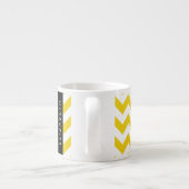 Geel zigzag, Geel Chevron, Jouw naam Espresso Kop (Achterkant)