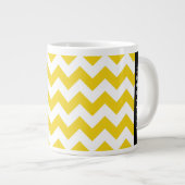 Geel zigzag, Geel Chevron, Jouw naam Extra Grote Beker (Voorkant rechts)