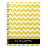 Geel zigzag, Geel Chevron, Jouw naam Notitieboek (Voorkant)