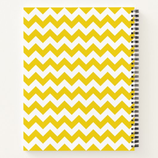 Geel zigzag, Geel Chevron, Jouw naam Notitieboek (Achterkant)