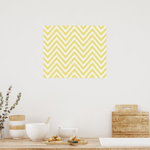 Geel zigzag, Gele Chevron, Zigzag Pattern Poster