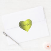 Geel Zilver met Glitter Initialen Schattige Dank U Hart Sticker (Envelop)