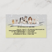 Geel Zilver Sparkles Petsitter Dog Walker Visitekaartje (Achterkant)