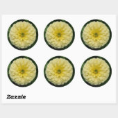 Geel Zinnia Bloem Ronde Stickers (Vel)
