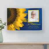 Geel Zonnebloem Blauw Viering van het Leven Begraf Spandoek