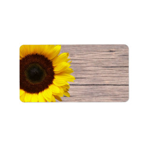 Geel Zonnebloem Bruiloft of Algemeen Blank Adres Etiket