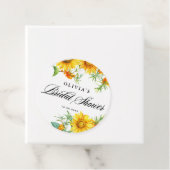 Geel Zonnebloem en Zee Buckthorn Vrijgezellenfeest Bedankjes Labels (In situ)