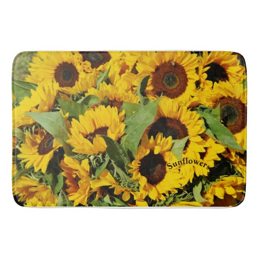 Geel Zonnebloem Geheugen Schuim Badmat (Voorkant)