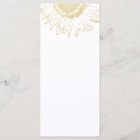 Geel zonnebloem Grafisch Weddenschap Programma (Achterkant)