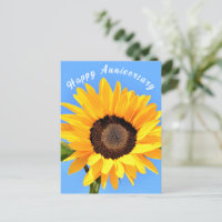 Geel Zonnebloem Jubileum Kaart